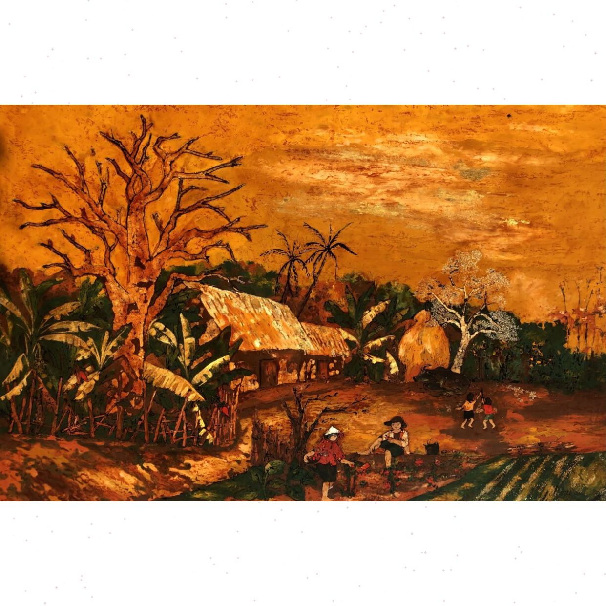Tranh Sơn Mài Bình Yên Độc Bản 80x120cm Sang Trọng Tinh Tế 