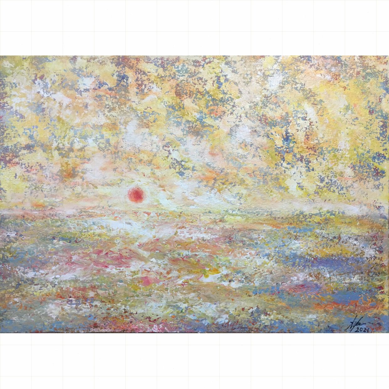 Tranh Trừu Tượng Hạ Nắng 50x70cm Sang Trọng Trang Trí 