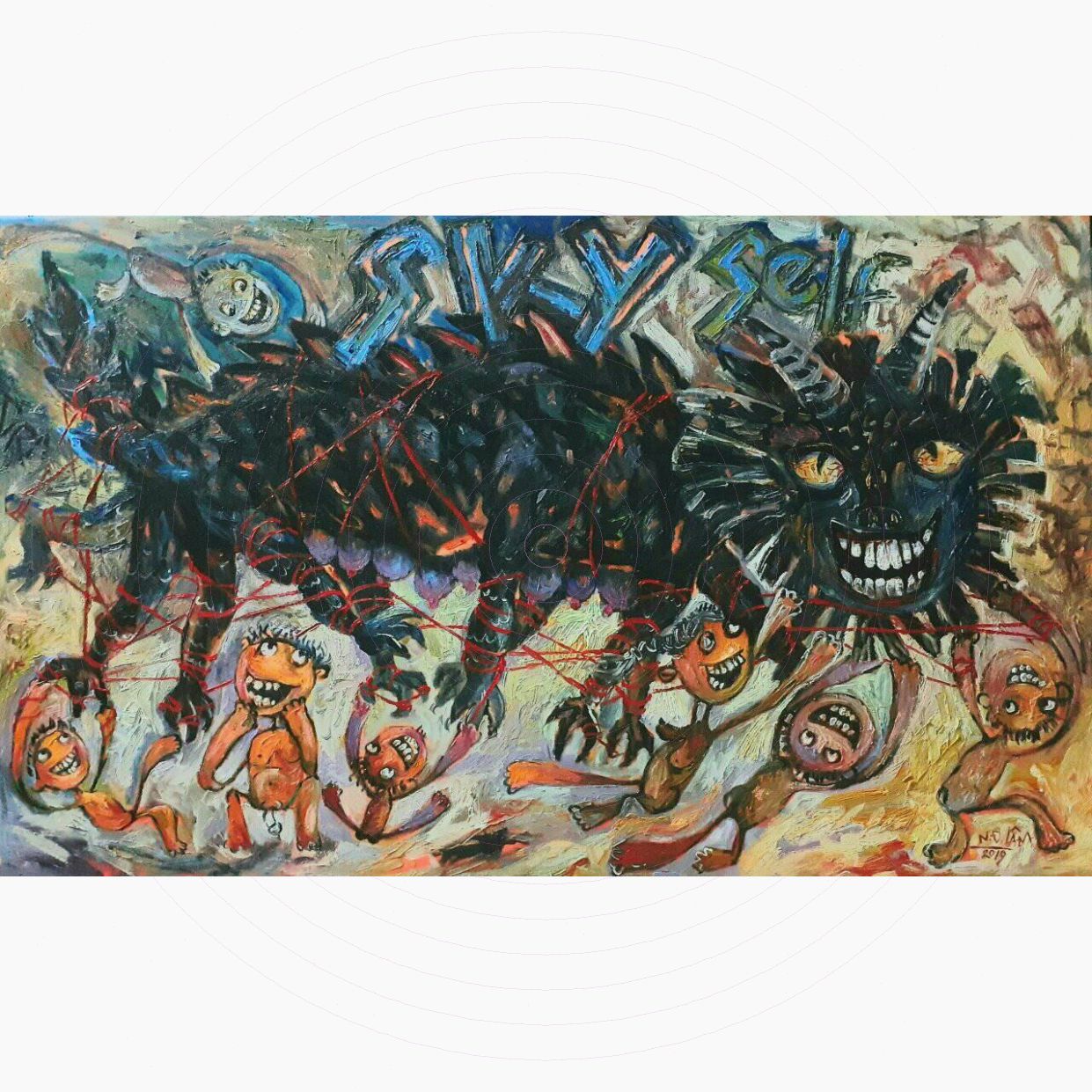 Tranh Sơn Dầu Đu Rồng 90x150cm Độc Bản Giấy Phép Bản Quyền 