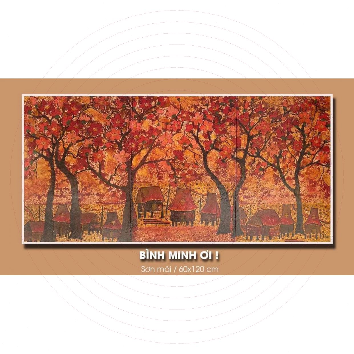 Tranh Sơn Mài Bình Minh 60x120cm Độc Bản Sang Trọng Mua Ngay 