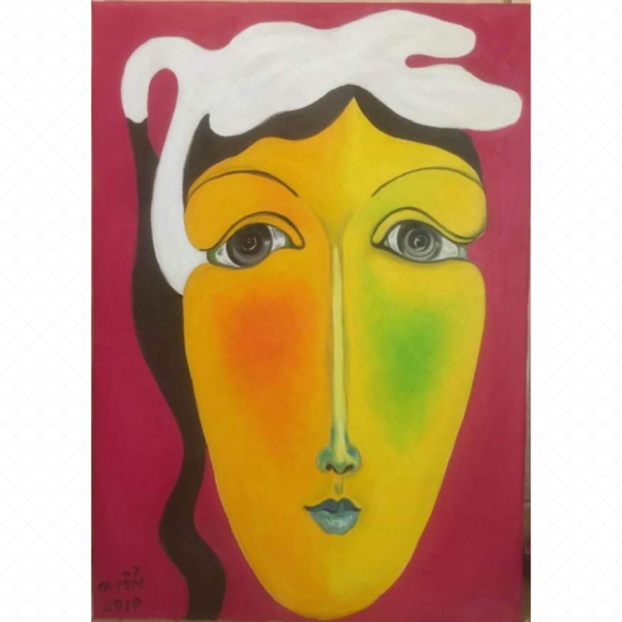 Tranh Tóc đuôi gà Huy Quyển Sơn dầu cao cấp 60x80cm 