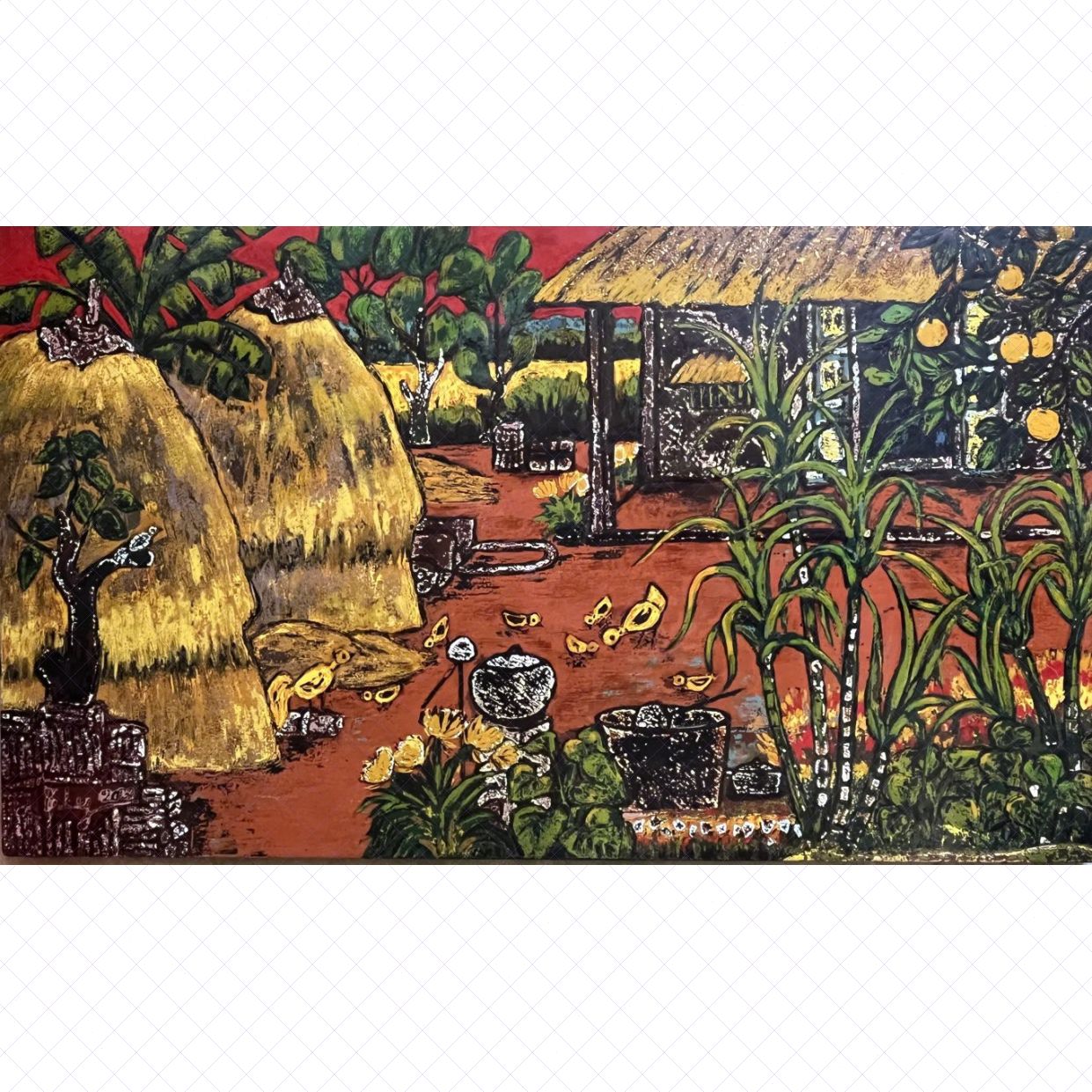 Tranh Sơn Mài Chiều Quê 70x120 Xuất Sắc, Độc Bản 2023 