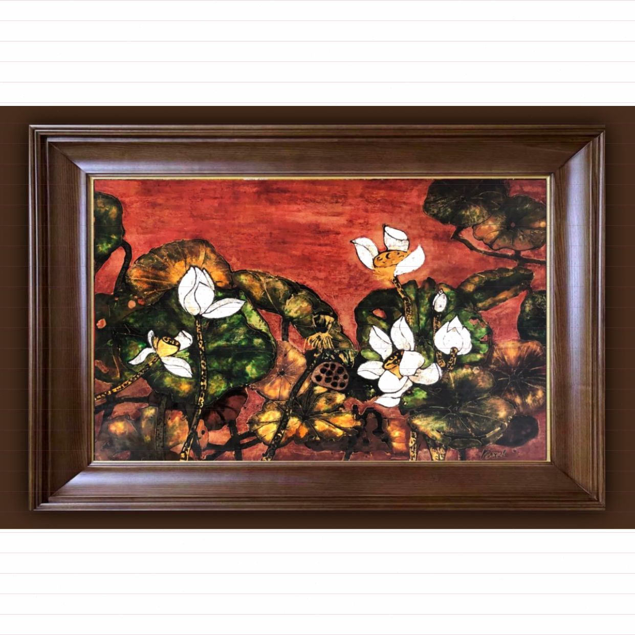 Tranh Hoa Sen Sơn Mài Độc Bản 80x120cm Mùa Sen 2024 Giá Tốt 