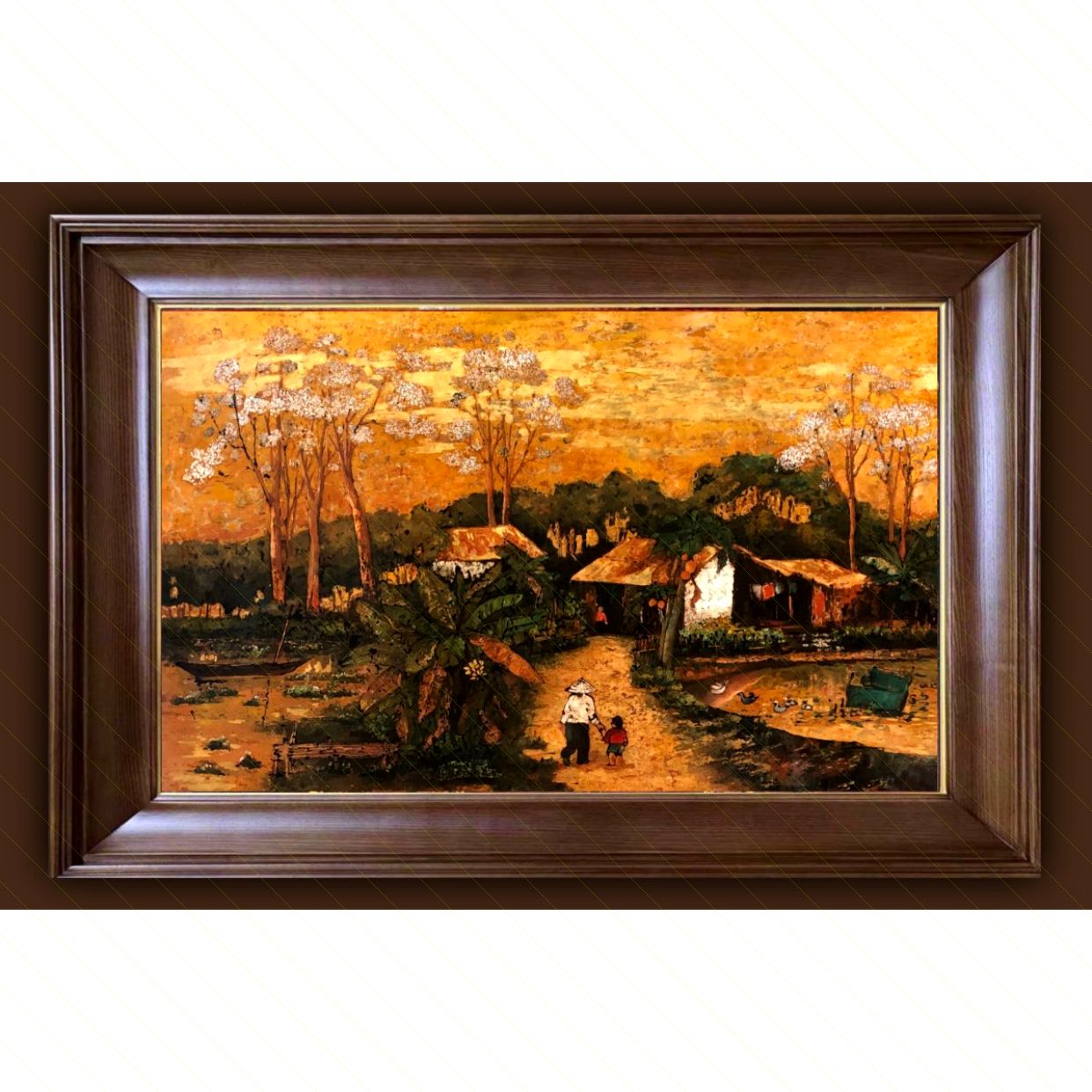 Tranh Sơn Mài Đường Về 80x120cm độc bản tranh đẹp xứng tầm 