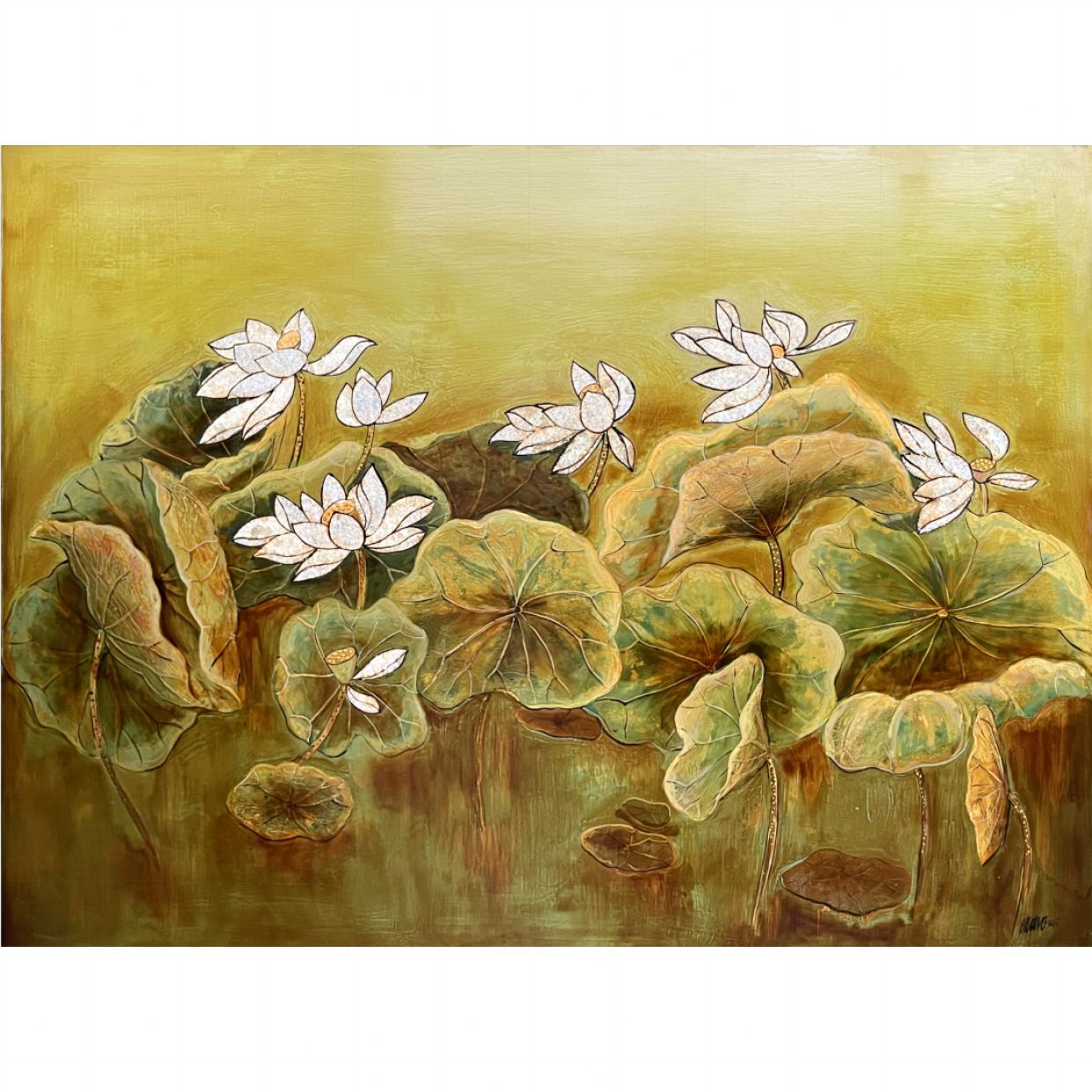 Tranh Sơn Mài Khúc Giao Mùa 2 đẹp độc bản 90x120cm sang trọng 