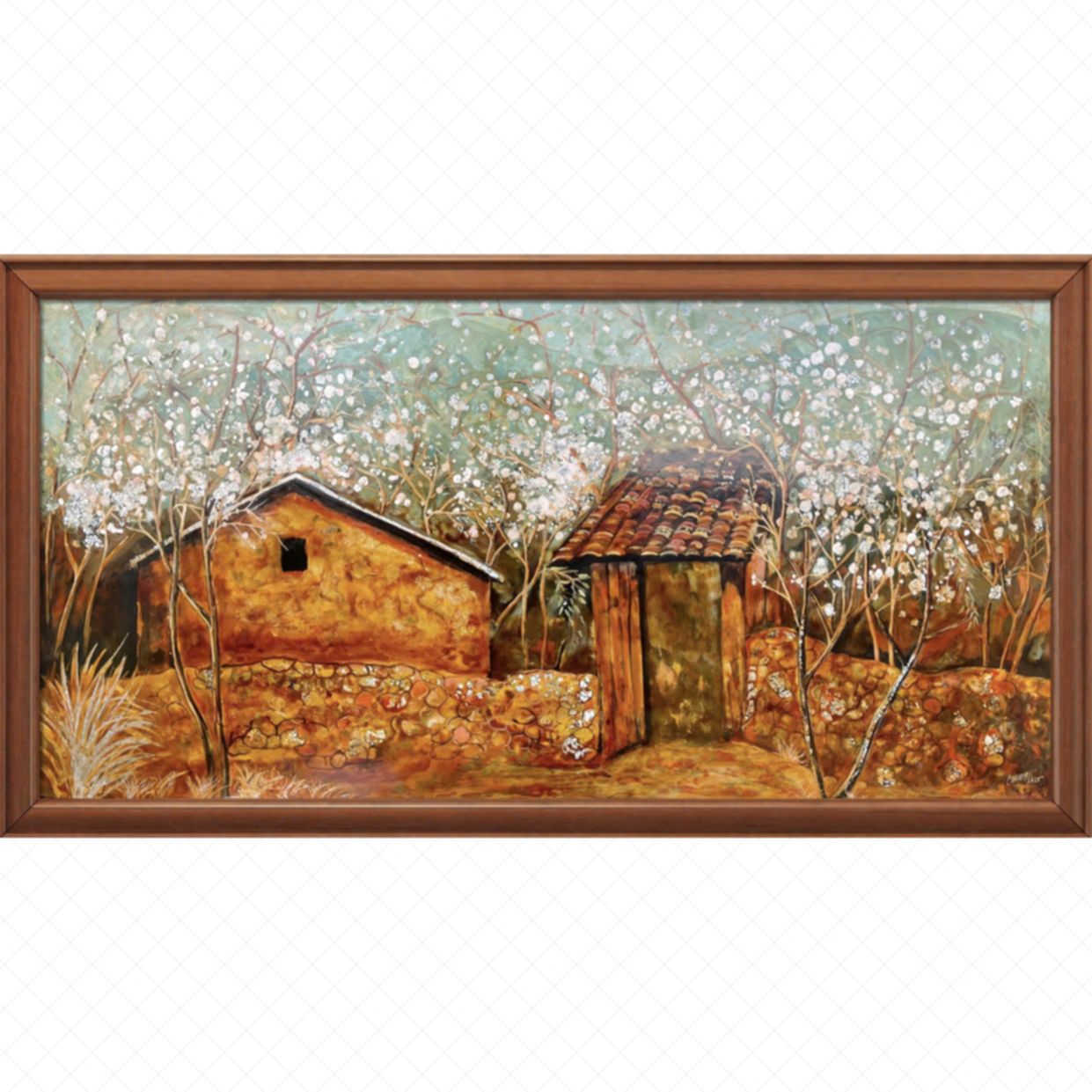 Tranh Sơn Mài Hương Sắc Núi Rừng độc bản Kích thước chuẩn 60x120cm 