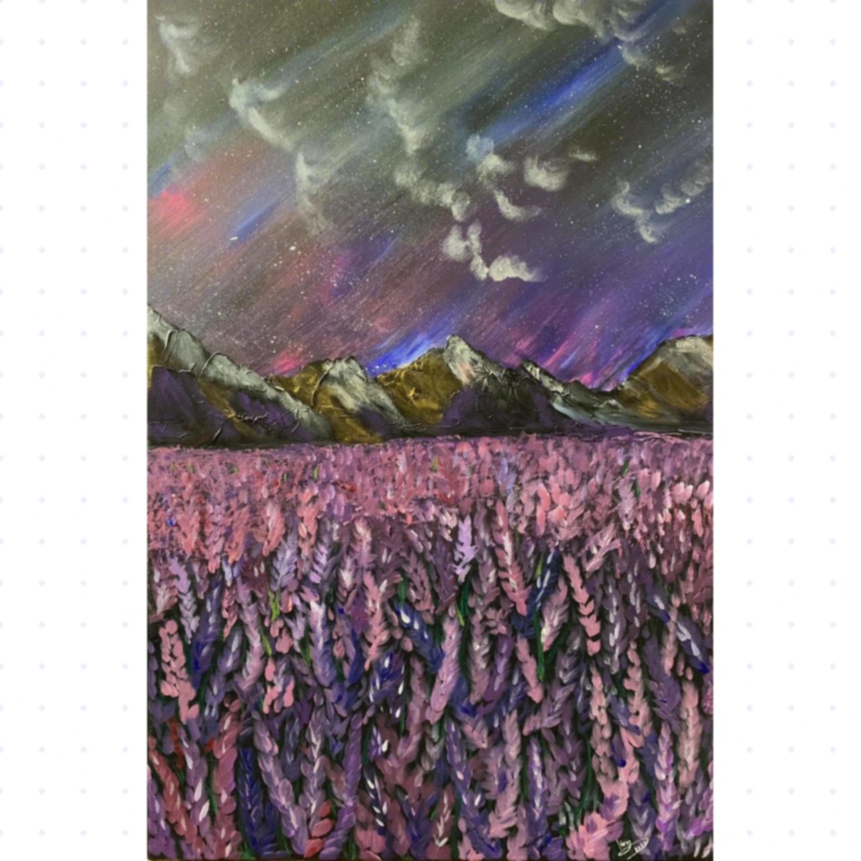 Tranh Dạ Khúc Lavender Acrylic 40x60cm Nghệ Thuật Độc Đáo 