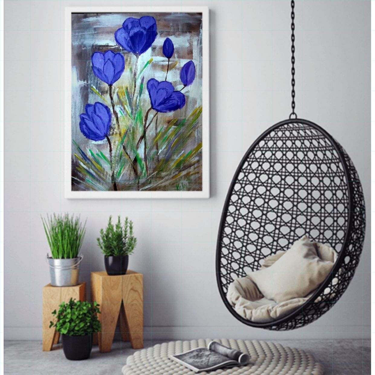 Tranh Canvas Hoa Dại Acrylic Mont Marte 40x60cm Màu Tươi Sáng 