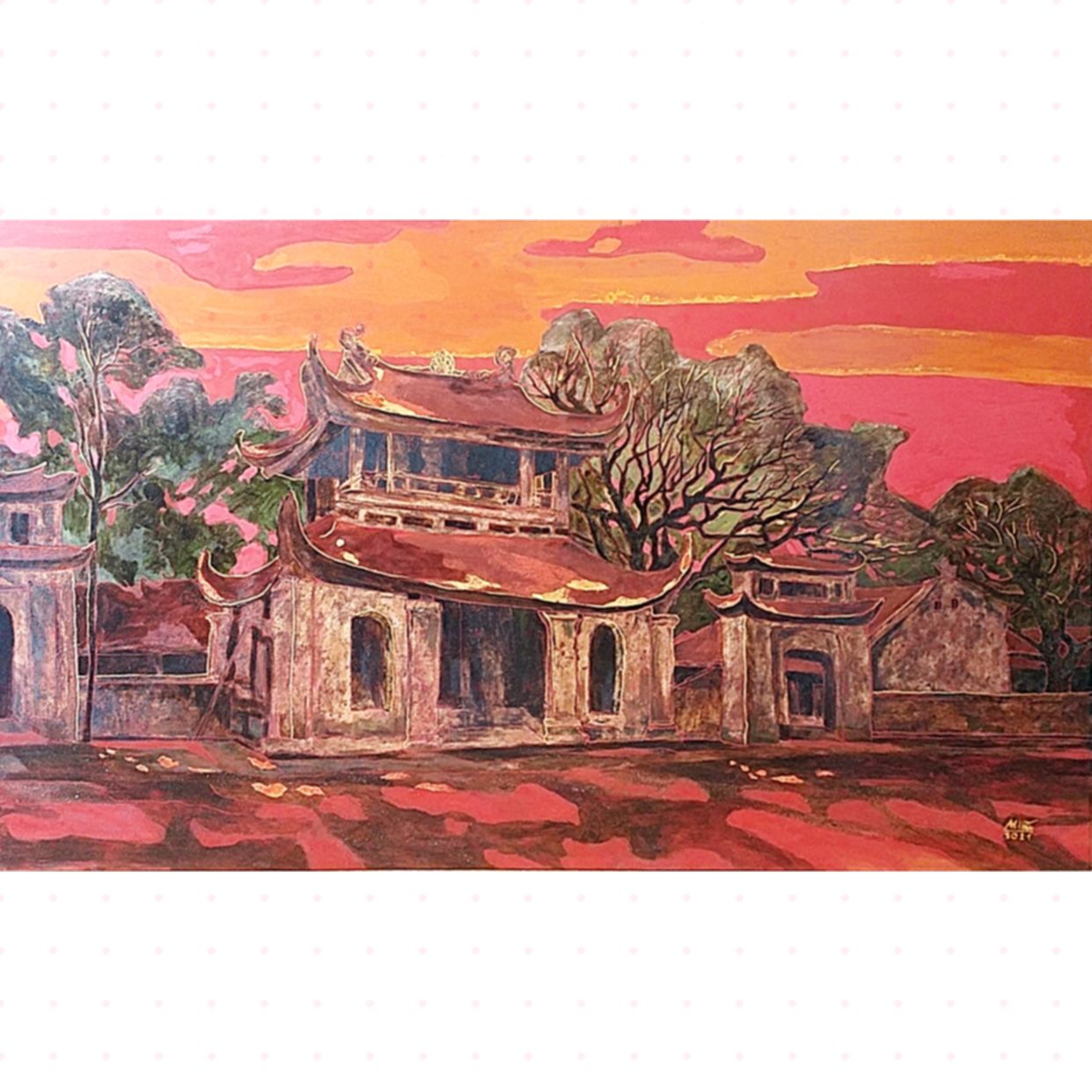 Tranh Sơn Mài Vang Vọng 90x150cm độc bản sang trọng trang trí 