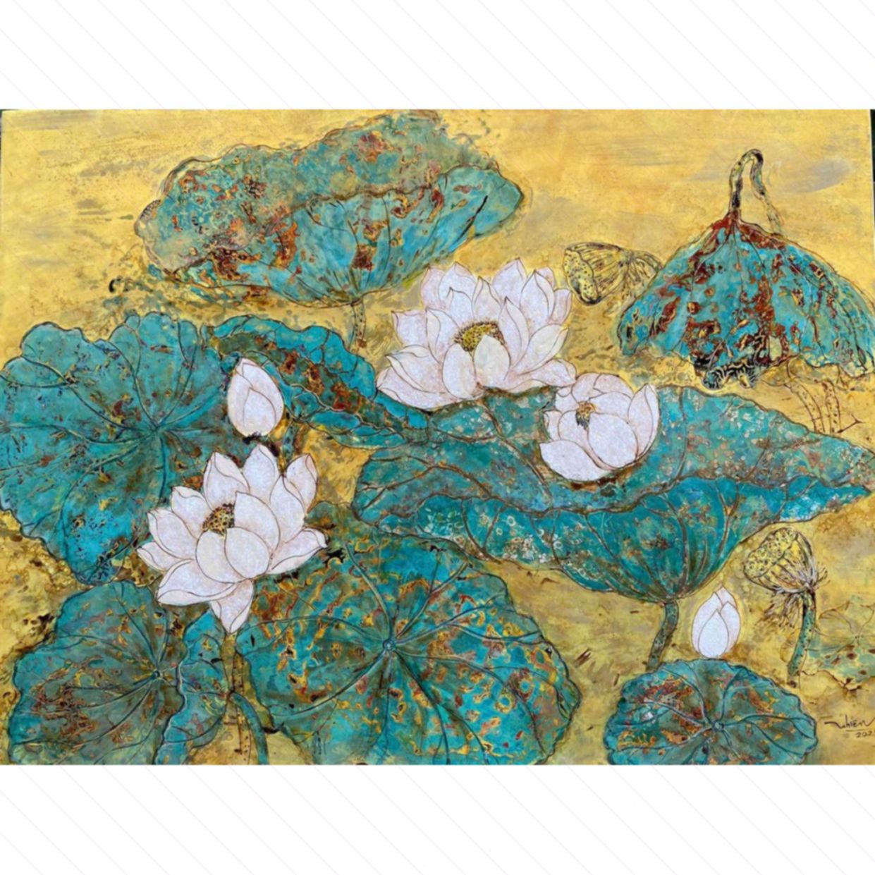 Tranh Quà Tặng Sơn Mài Chiều Vàng Độc Bản Sang Trọng 60x80cm 