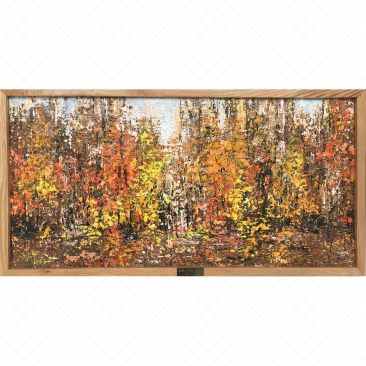 Hứa Dũng Acrylic tranh thu vàng 40x80 đẹp độc đáo 