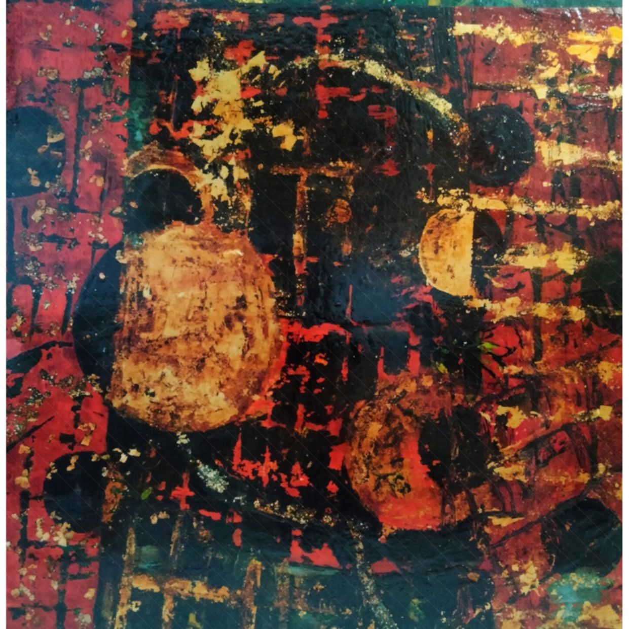 Tranh Trừu Tượng Mộng Sơn Mài 60x60cm Độc Bản, Sang Trọng 