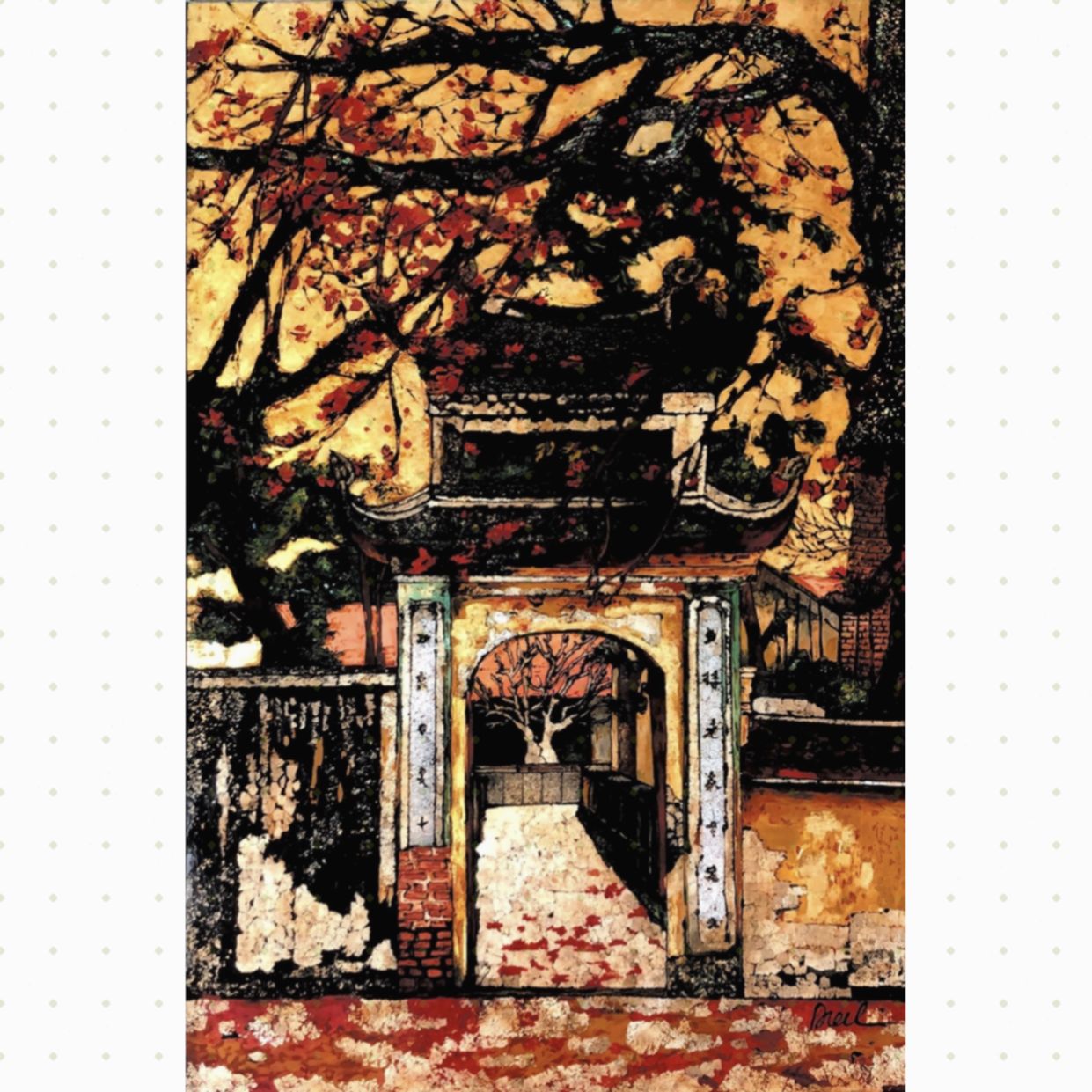 Tranh Sơn Mài Tháng 3 Độc Bản 80x120cm Chất Lượng Cao 