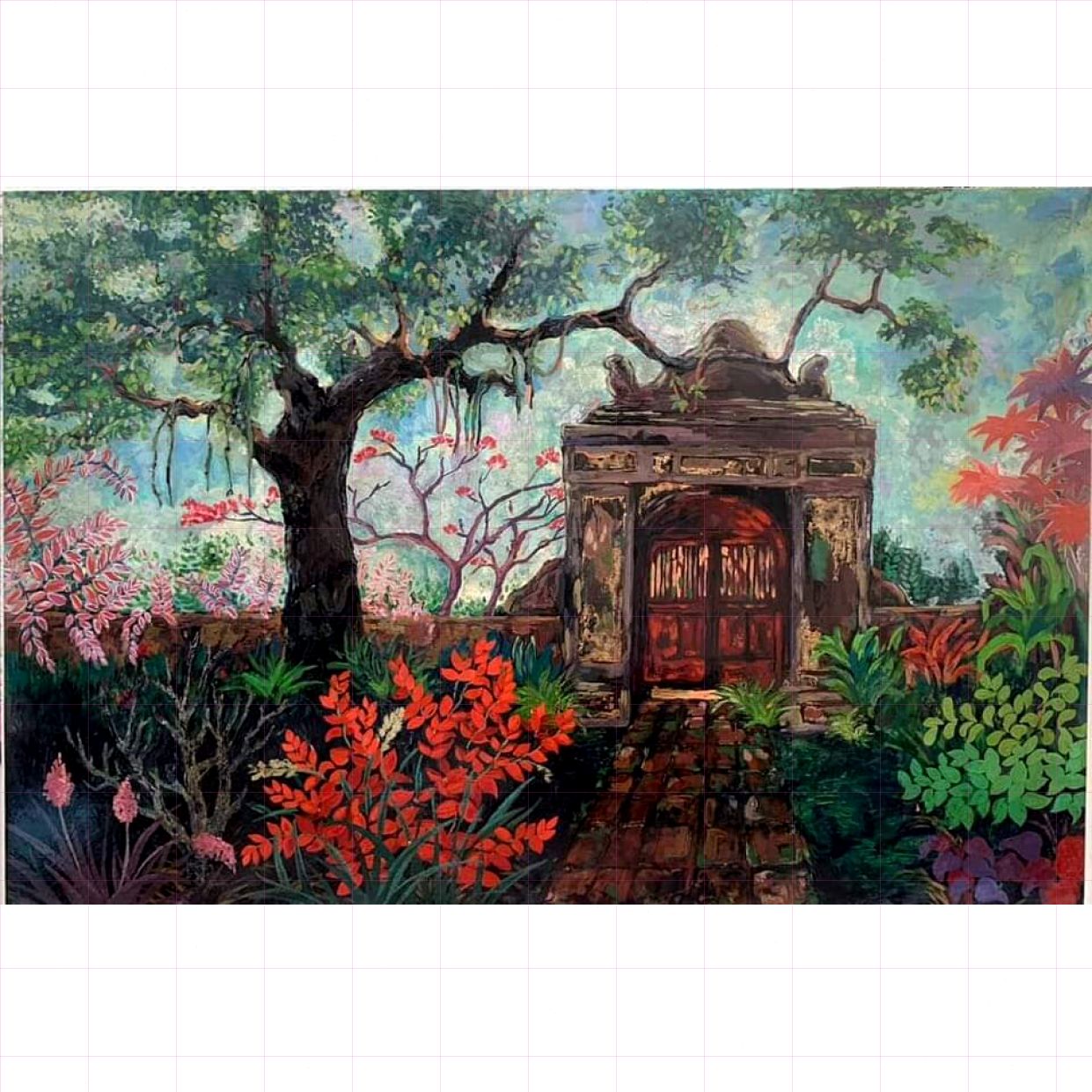Tranh Phong Cảnh Ánh Chiều Sơn Mài Độc Bản Sang Trọng 
