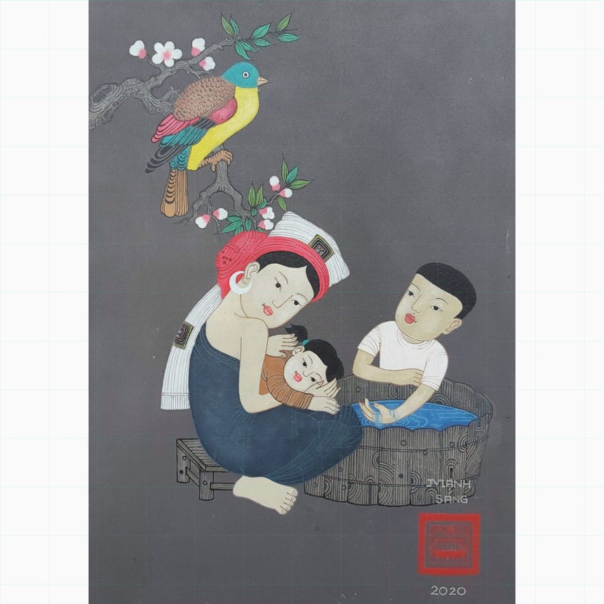 Tranh Tình Mẫu Tử Nghệ Thuật Treo Tường Sang Trọng Acrylic 