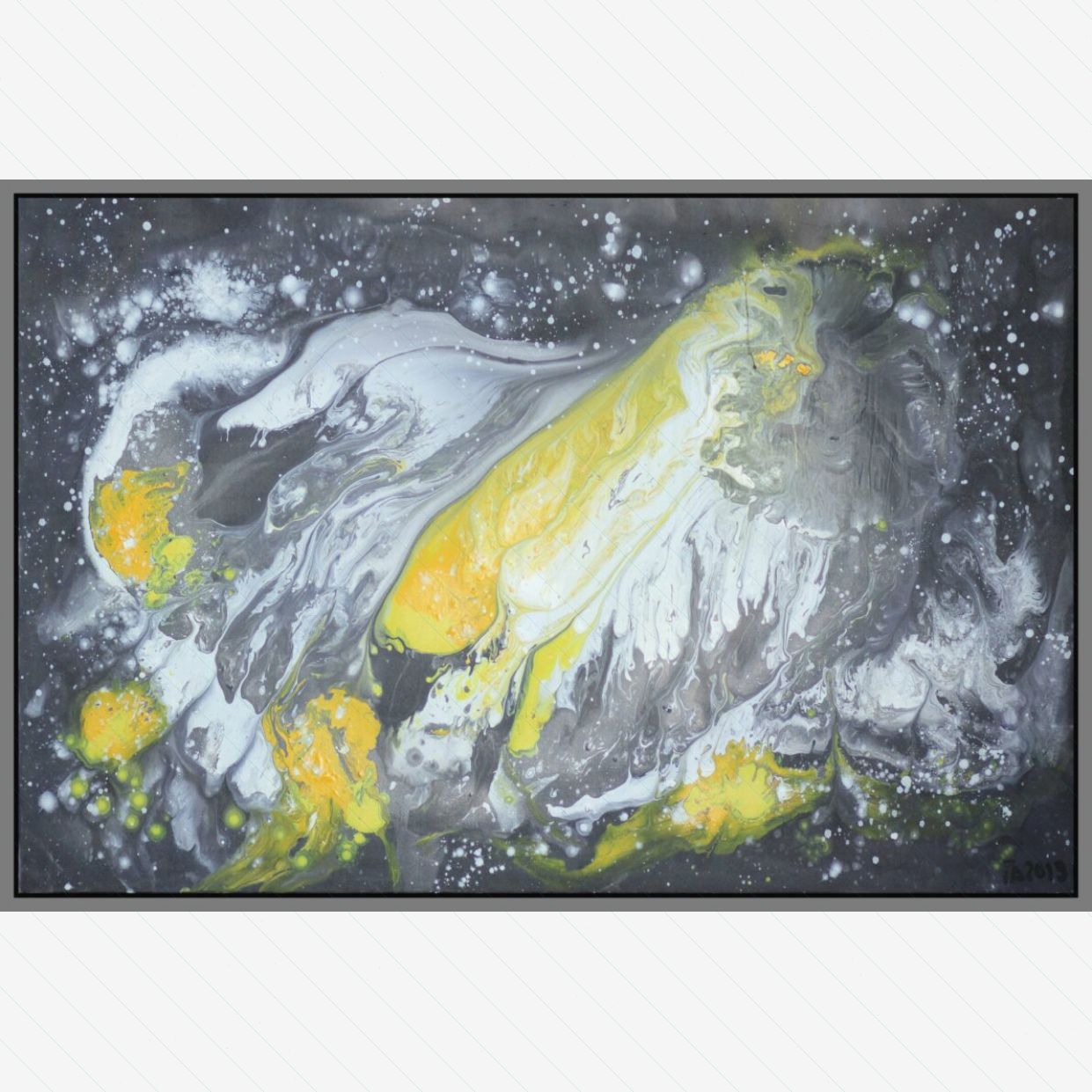 Tranh trừu tượng kim acrylic 140x90cm độc bản sang trọng 