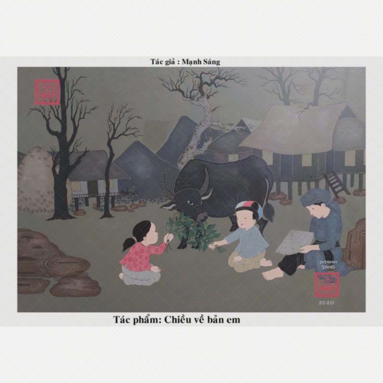 Tranh Acrylic Chiều Về Bản Em 60x80cm Giá Tốt 
