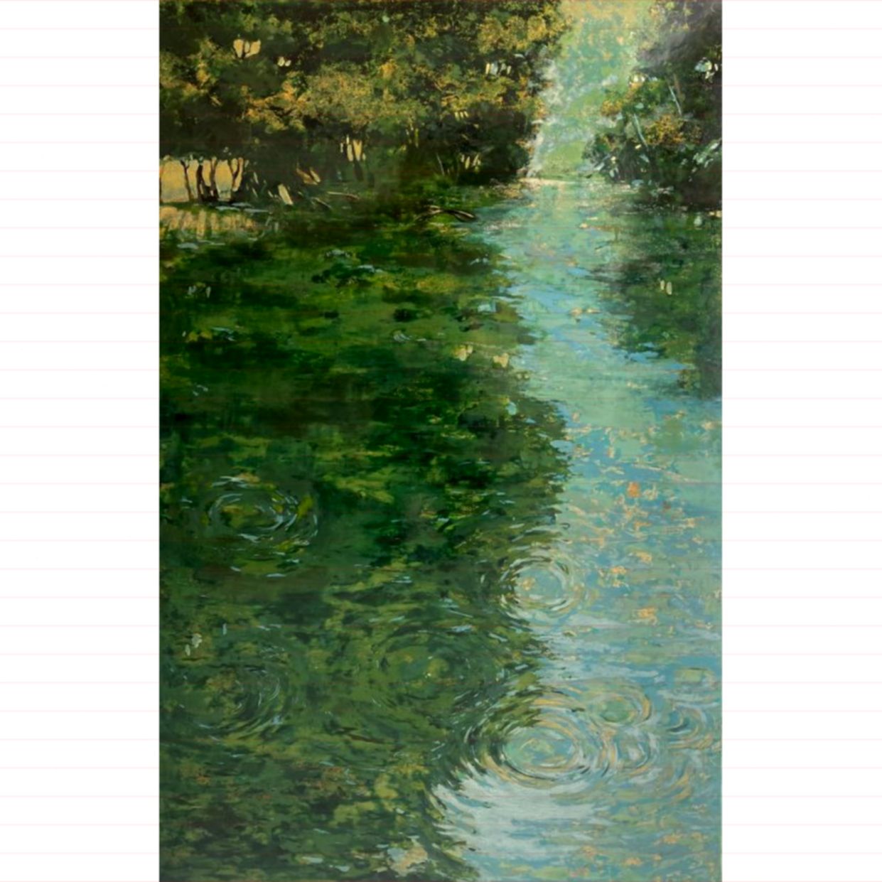 Tranh Sơn Mài Phong Cảnh Xanh Tươi 80x125cm Độc Bản Sang Trọng 