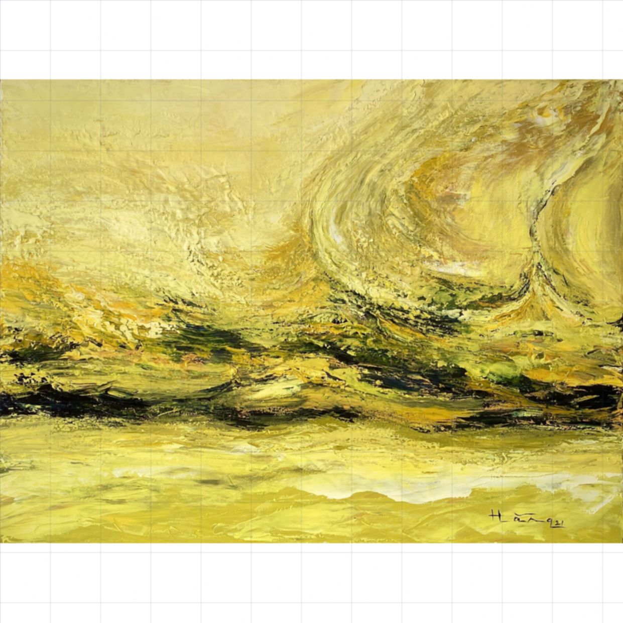 Tranh Trừu Tượng Thu Ca Acrylic 60x80cm Tác Quyền Độc Bản 