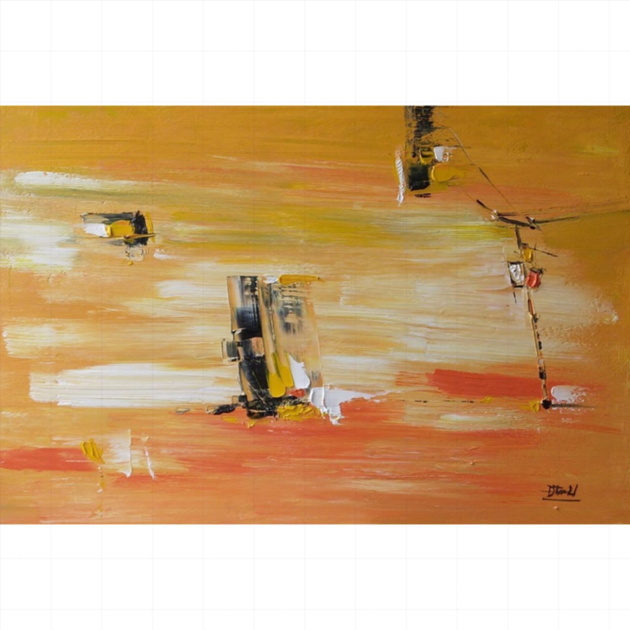Tranh Trừu Tượng Thu Lãng Đãng Acrylic Cao Cấp Kích Thước 90x60cm 