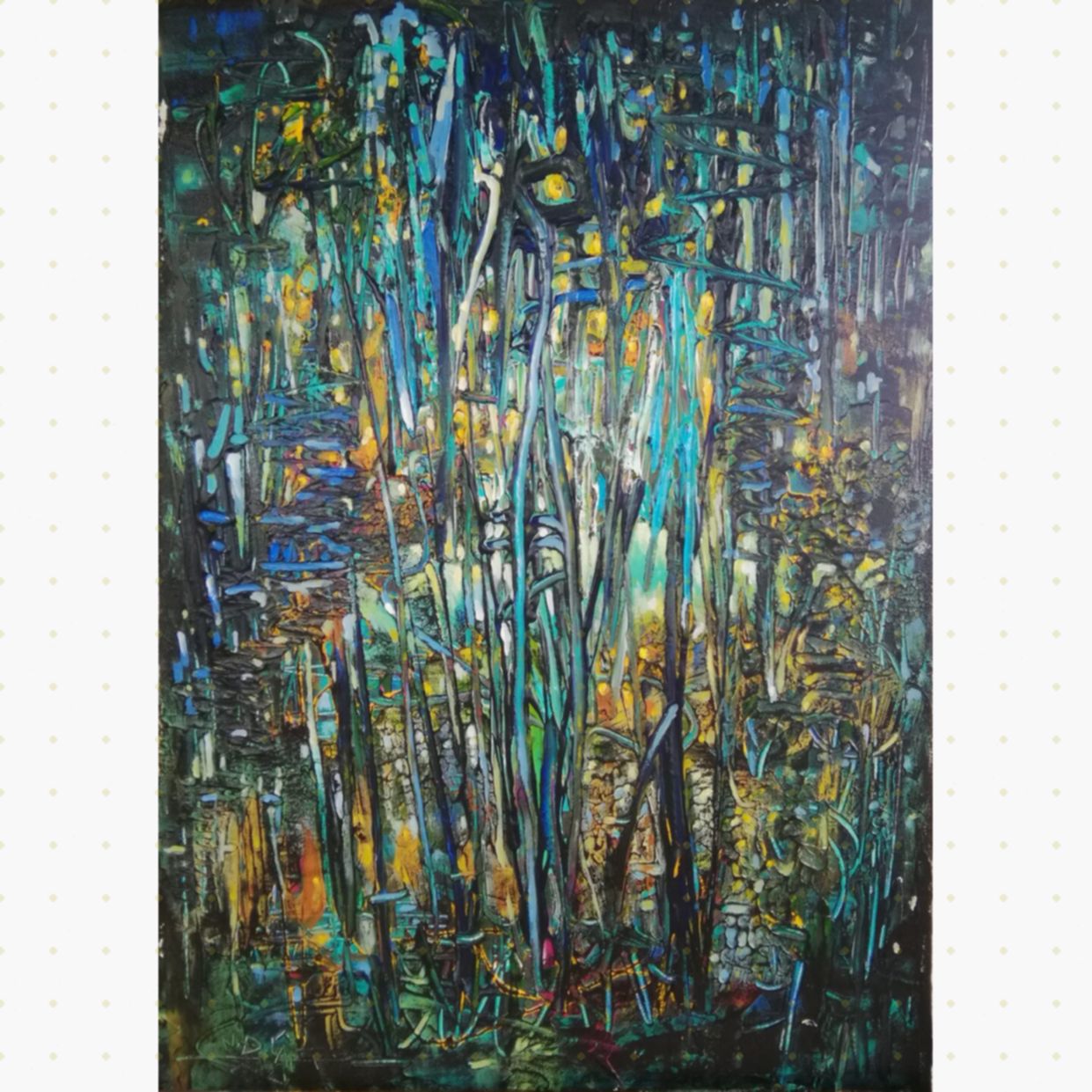 Tranh Trừu Tượng Soi Bóng Acrylic 50x70cm Độc Bản Sang Trọng 