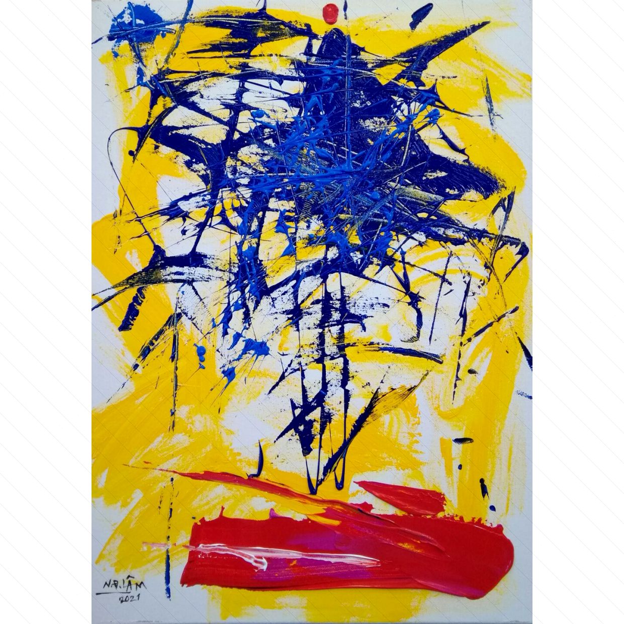Tranh Trừu Tượng Ráng Chiều Acrylic 50x70cm Bản Độc Quyền Họa Sĩ 