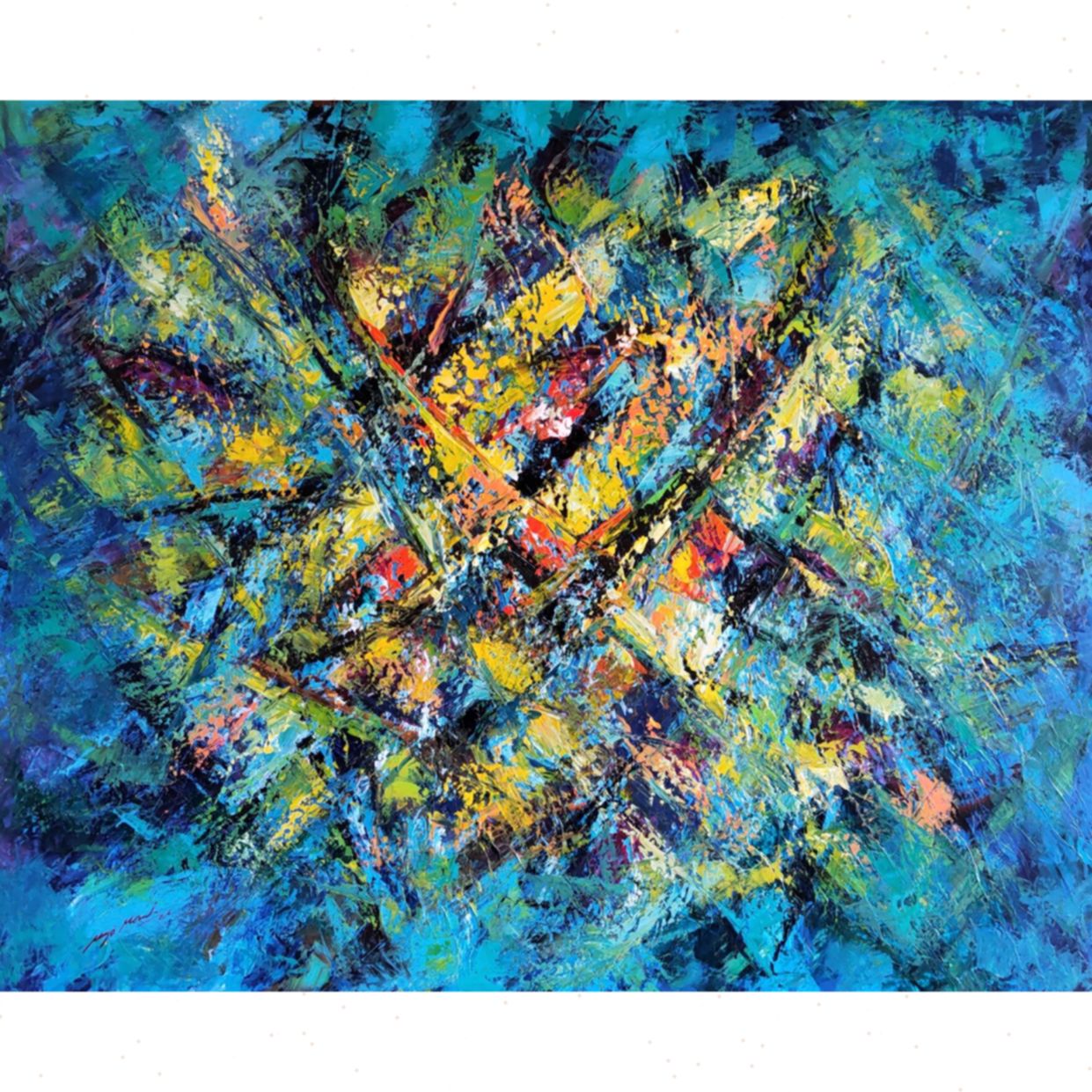 Tranh Trừu Tượng Four Seasons Melodies No3 Sơn Acrylic Canvas Sang Trọng 