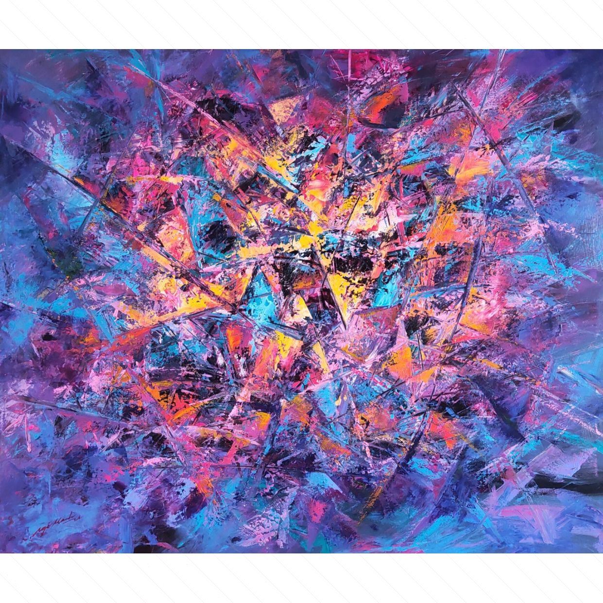 Tranh Trừu Tượng Four Seasons Melodies No4 Sắc Màu Acrylic Sang Trọng 