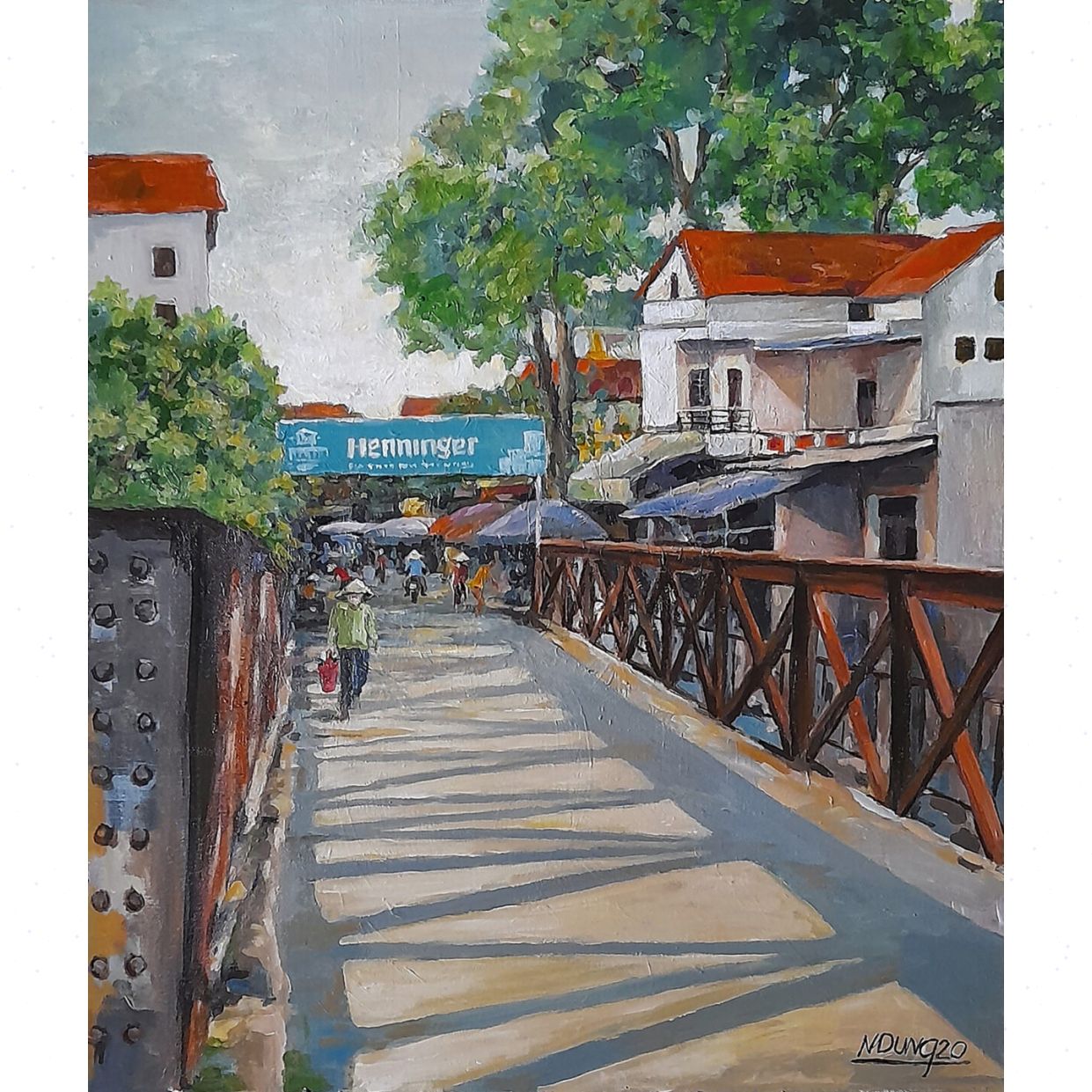 Tranh nghệ thuật acrylic Thu sớm 40x60, trang trí nhà đẹp 