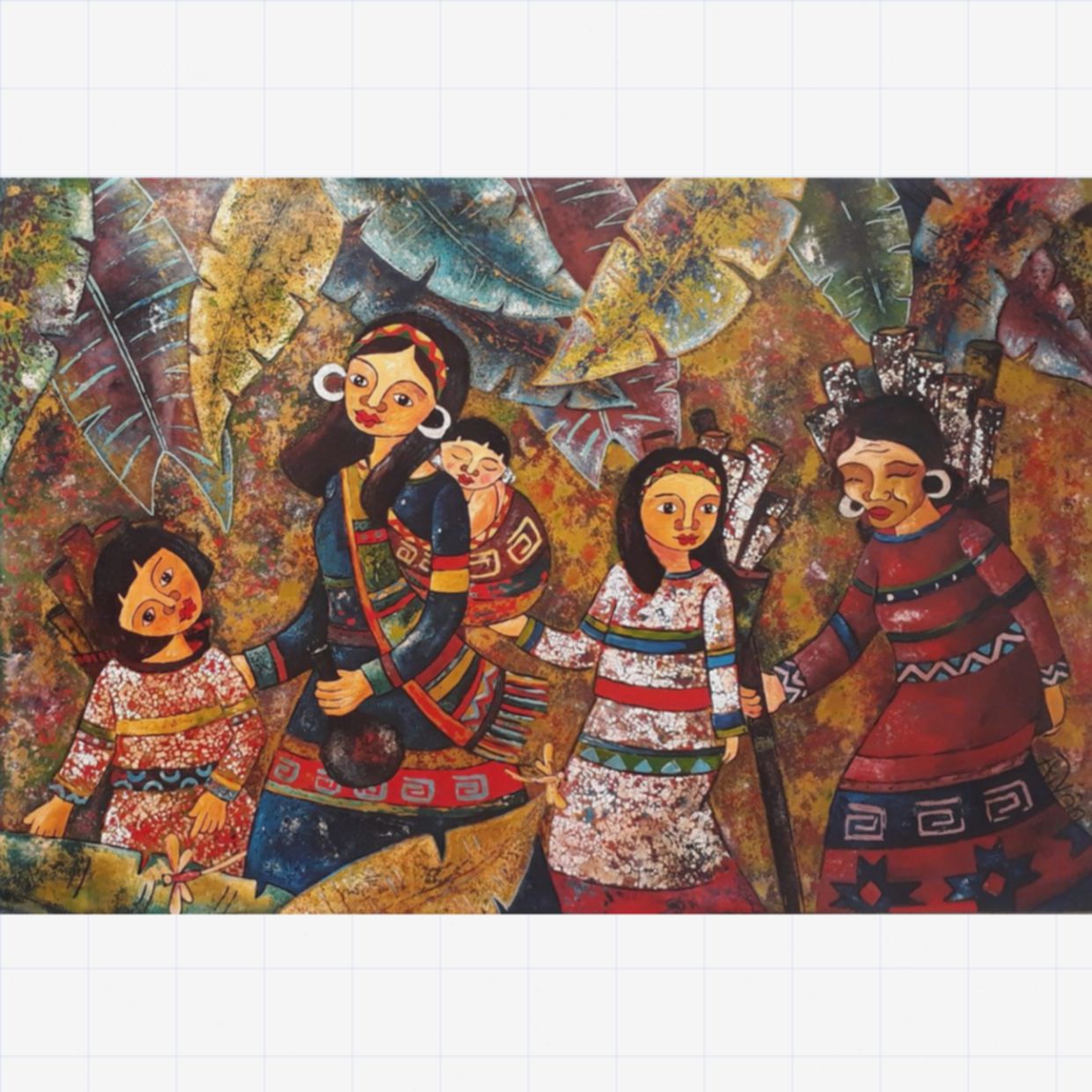 Tranh Lên Nương độc đáo họa sĩ nổi bật 80×120 chuẩn đẹp 