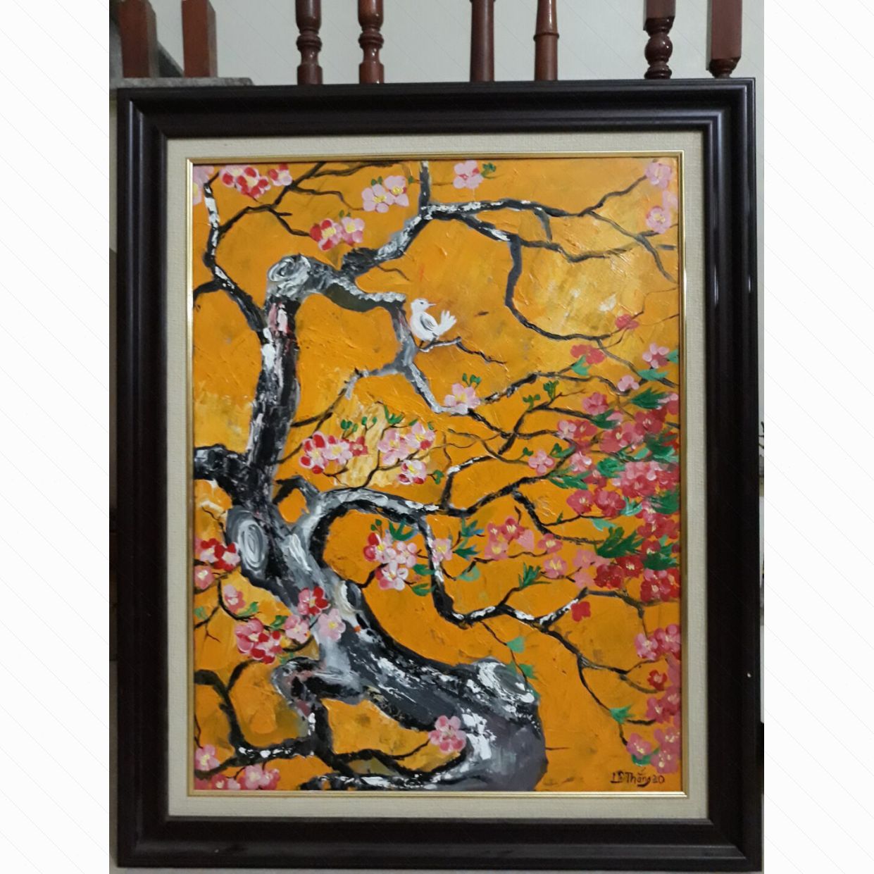 Tranh Xuân Sớm 70x90cm Sơn Acrylic Lê Thắng 2020 Mua Ngay 