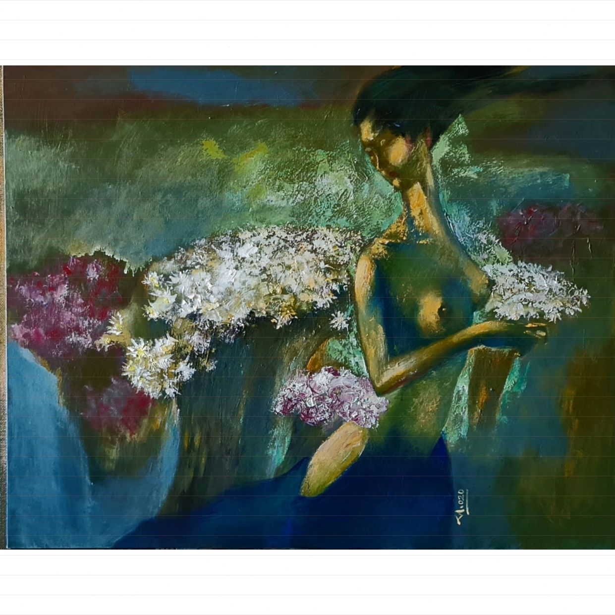 Tranh Hoạ Mi Nguyễn Thịnh, Acrylic 80x100cm - Mua Ngay! 