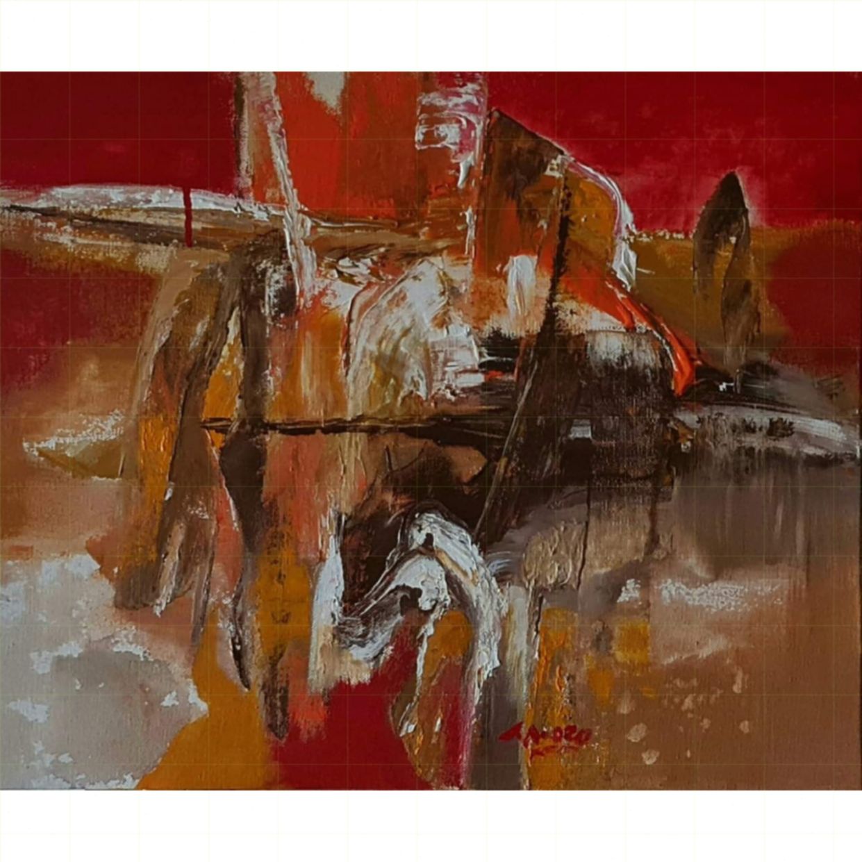 Nguyễn Thịnh tranh biển mưa Acrylic 2020 đẹp 50x60cm 