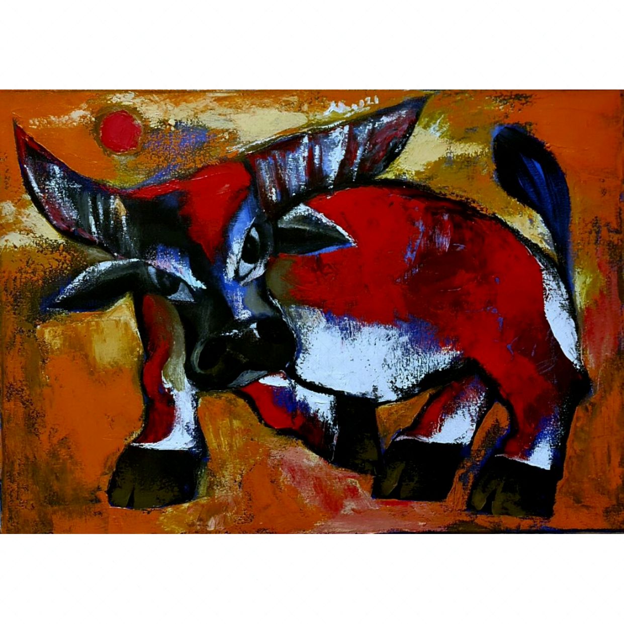 Tranh Trâu Tơ Nguyễn Thịnh Acrylic 2021 Trang Trí Sang Trọng 