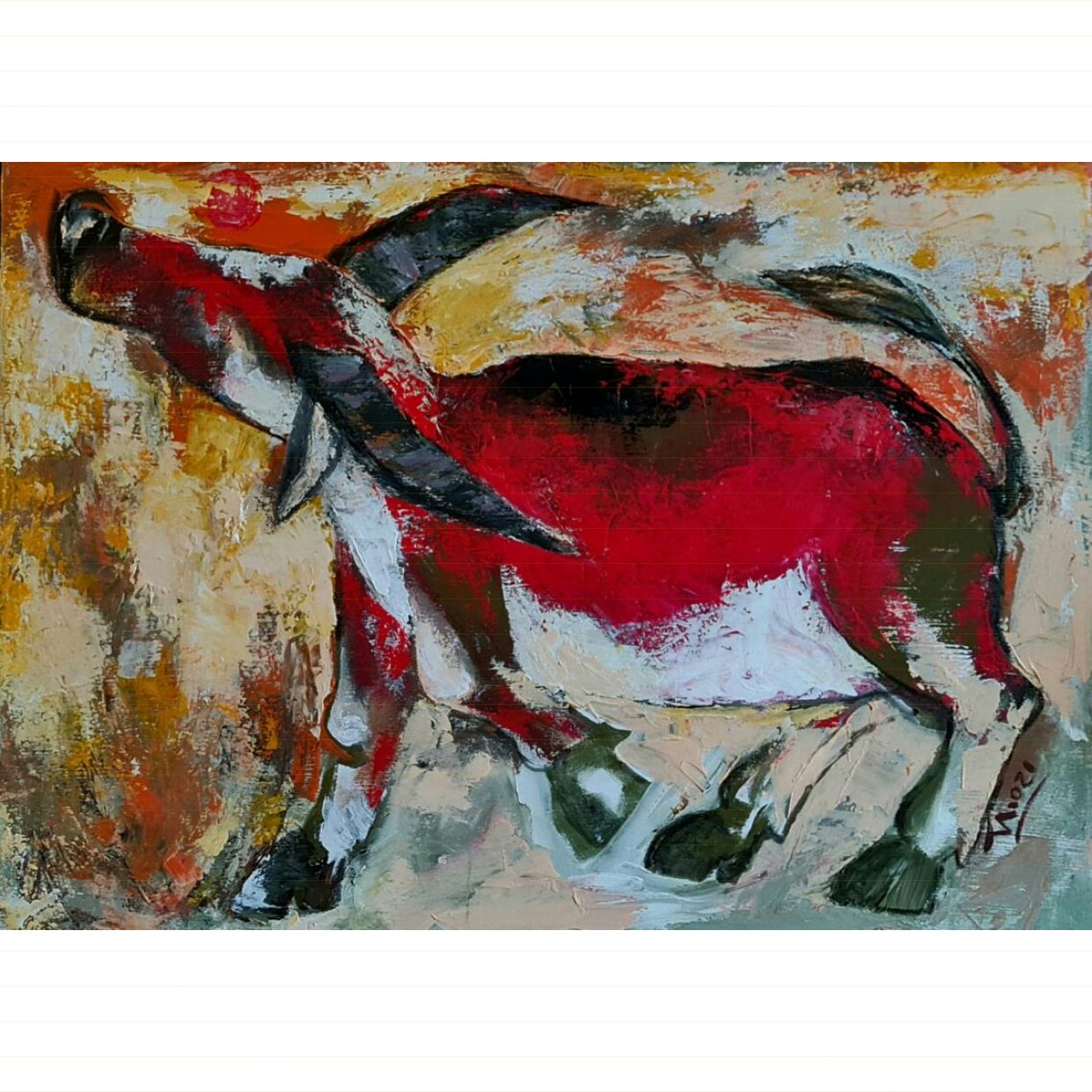 Tranh Acrylic Nguyễn Thịnh Xuân thì đẹp 50x70cm, trang trí 