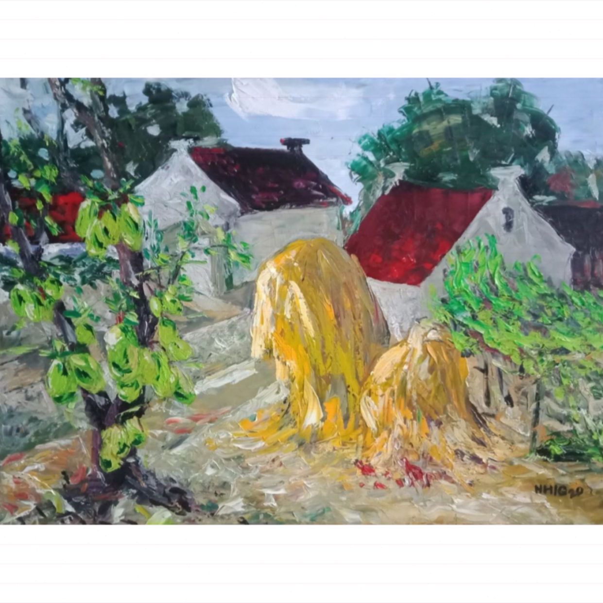 Tranh sơn dầu Duy Lương 60x80cm đẹp mắt trang trí nhà 