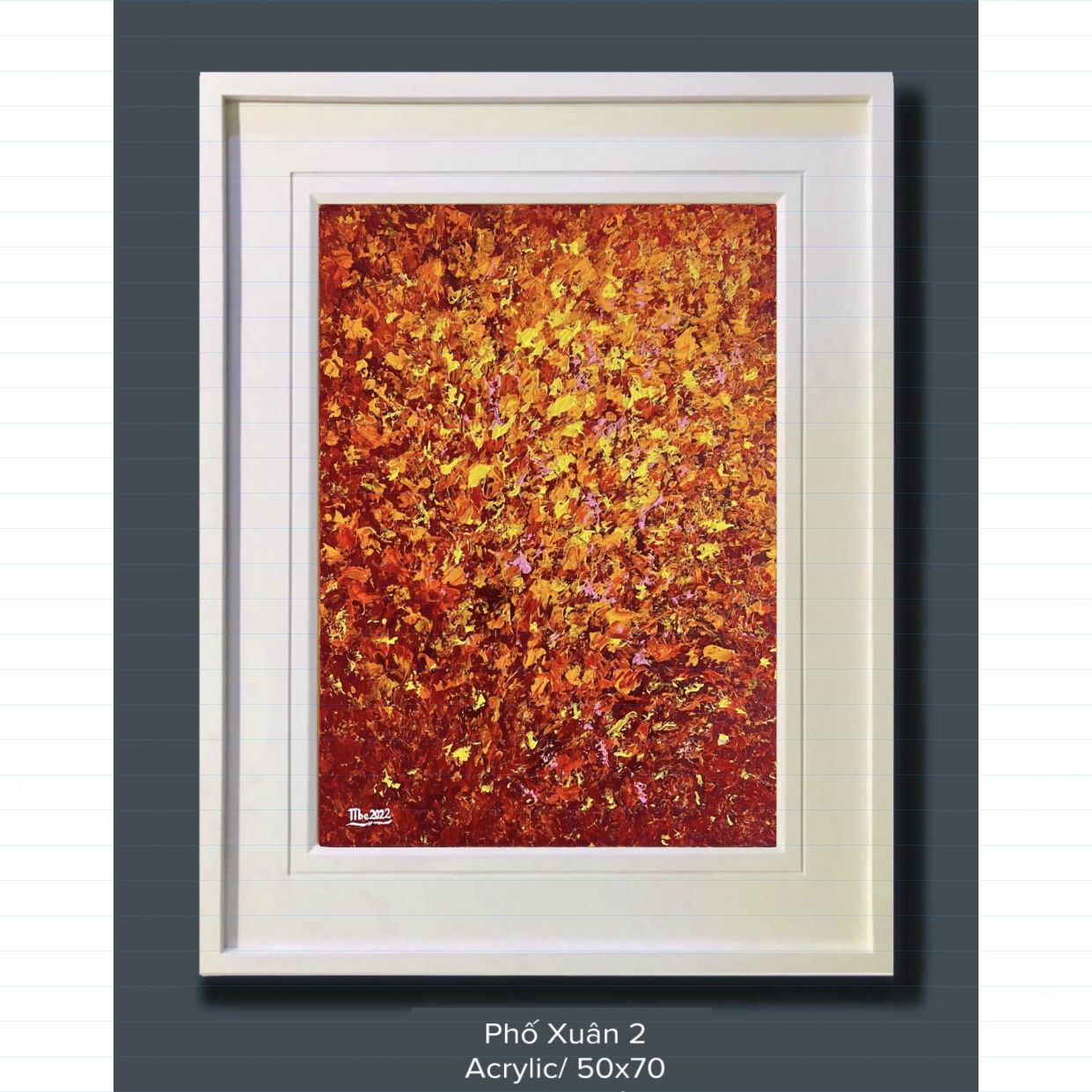 Tranh Sơn Dầu Phố Xuân Canvas Acrylic 50x70cm Độc Bản 