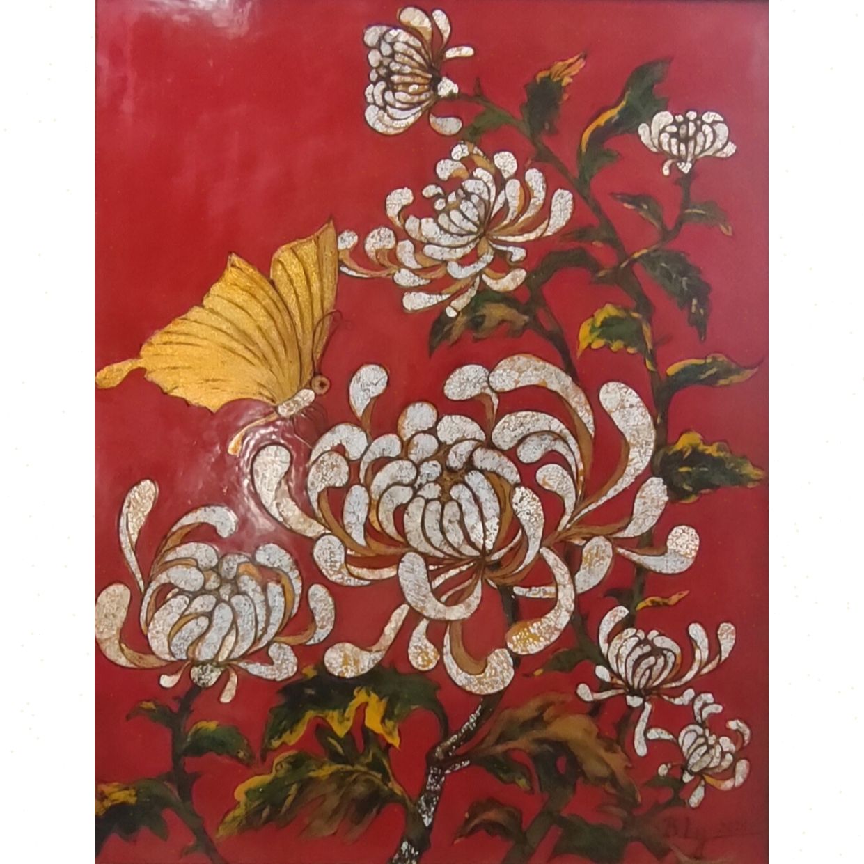 Tranh Sơn Mài Cúc đại đóa 2 Phong Cách Độc Đáo Giá Tốt 