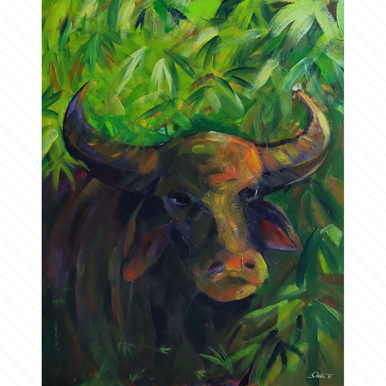 Ngọc Cường Ngưu đại cát Acrylic 65x80 chất lượng cao bán chạy 