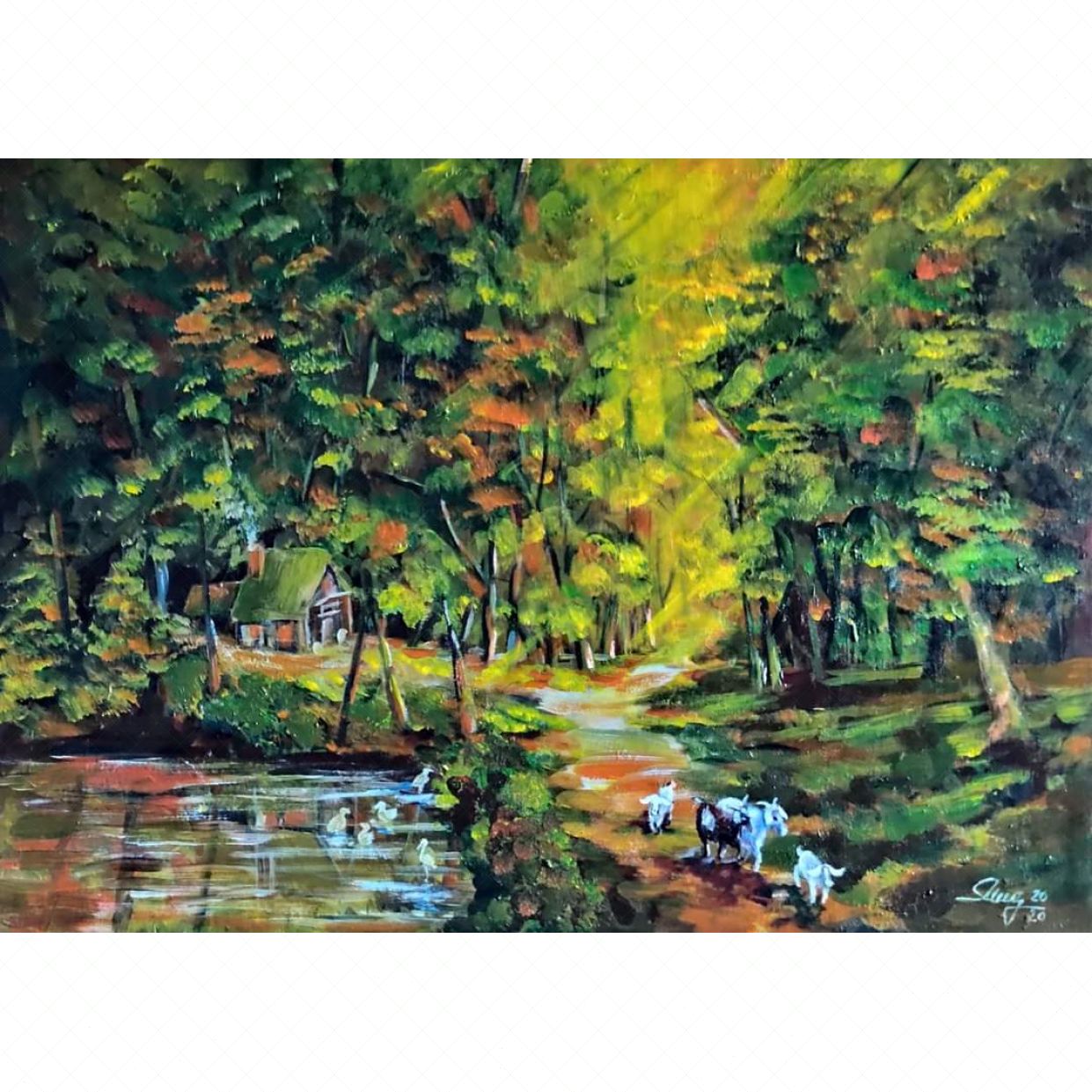 Ngọc Cường Sớm Mùa Thu Acrylic 50x70cm Siêu Bền Giá Tốt 