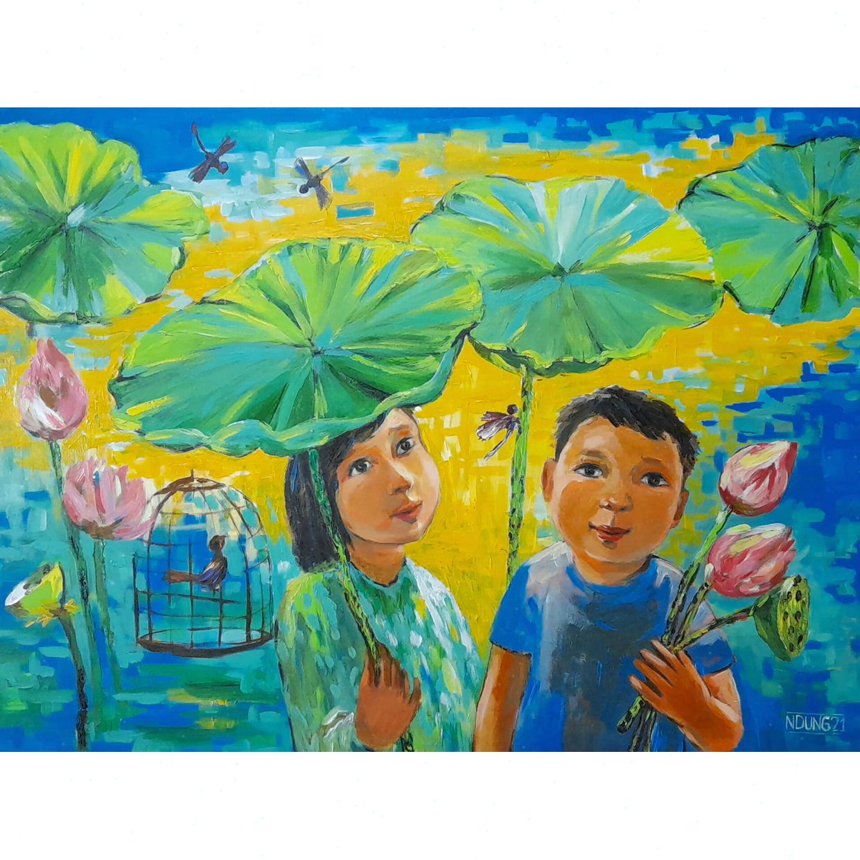 Tranh Nghệ Thuật Tuổi Thơ Acrylic Kích Thước 60x80cm Mua Ngay 