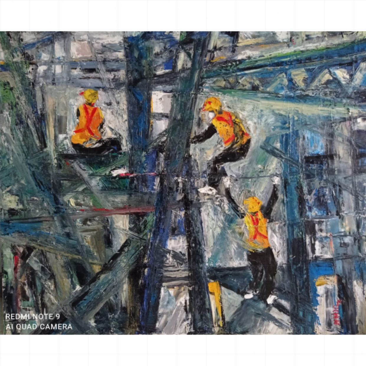 Tranh Sơn Dầu Duy Lương 100x120cm Công Trình Mới Sang Trọng 