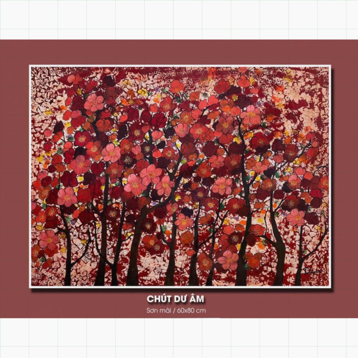 Tranh Sơn Mài Chút Dư Âm độc bản chất liệu cao cấp 60x90cm 