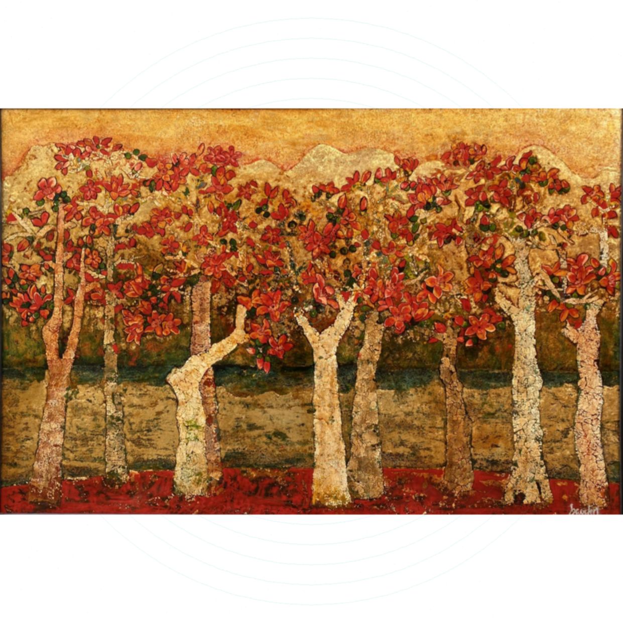 Tranh Sơn Mài Mùa Nhớ Độc Bản 80x120cm Sơn Mài Cao Cấp 