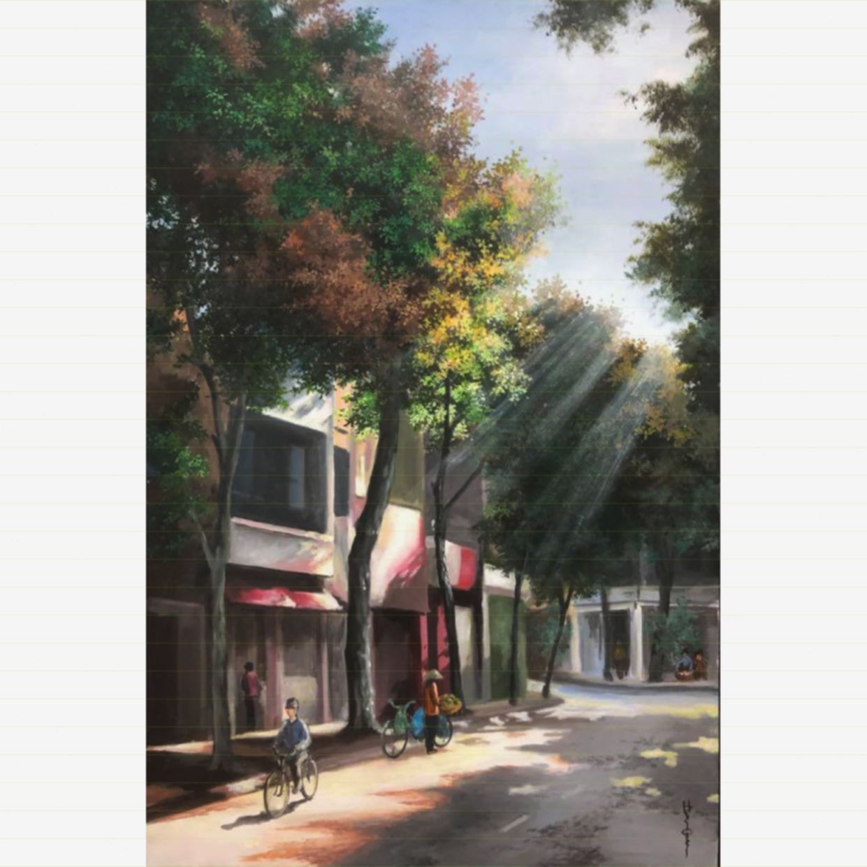 Tranh Phong Cảnh Nắng Đông 60x90cm Acrylic Đẹp Sang Trọng 