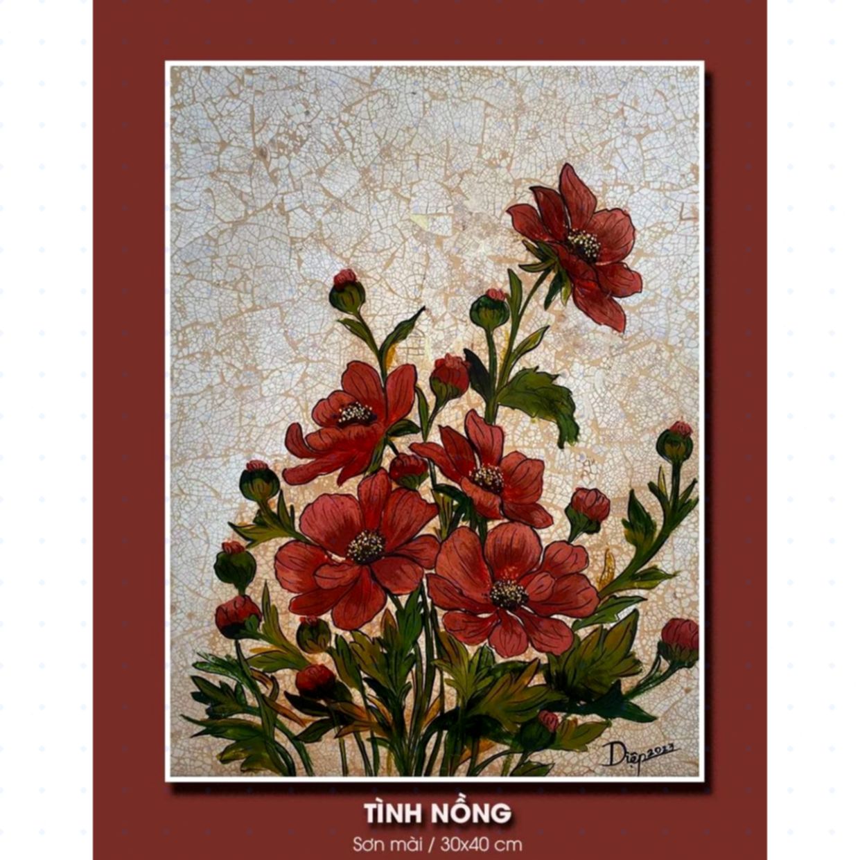 Tranh Sơn Mài Tình Nồng 30x40cm Độc Bản Sang Trọng Mua Ngay 