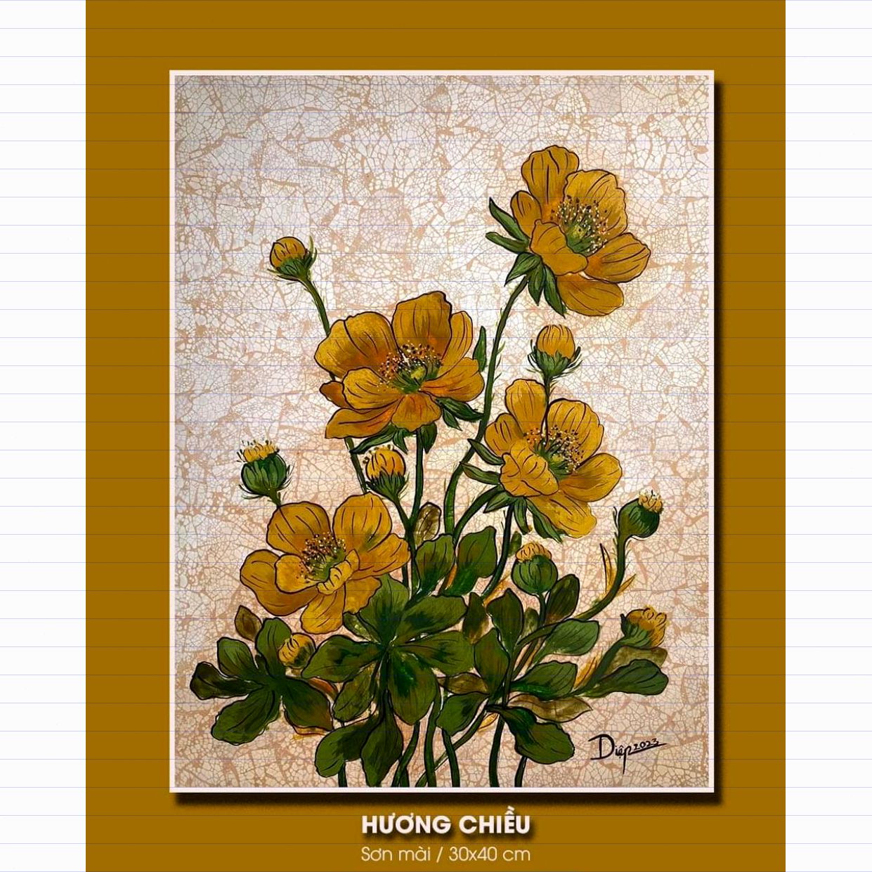 Tranh Sơn Mài Hương Chiều 30x40cm Độc Bản Sang Trọng 