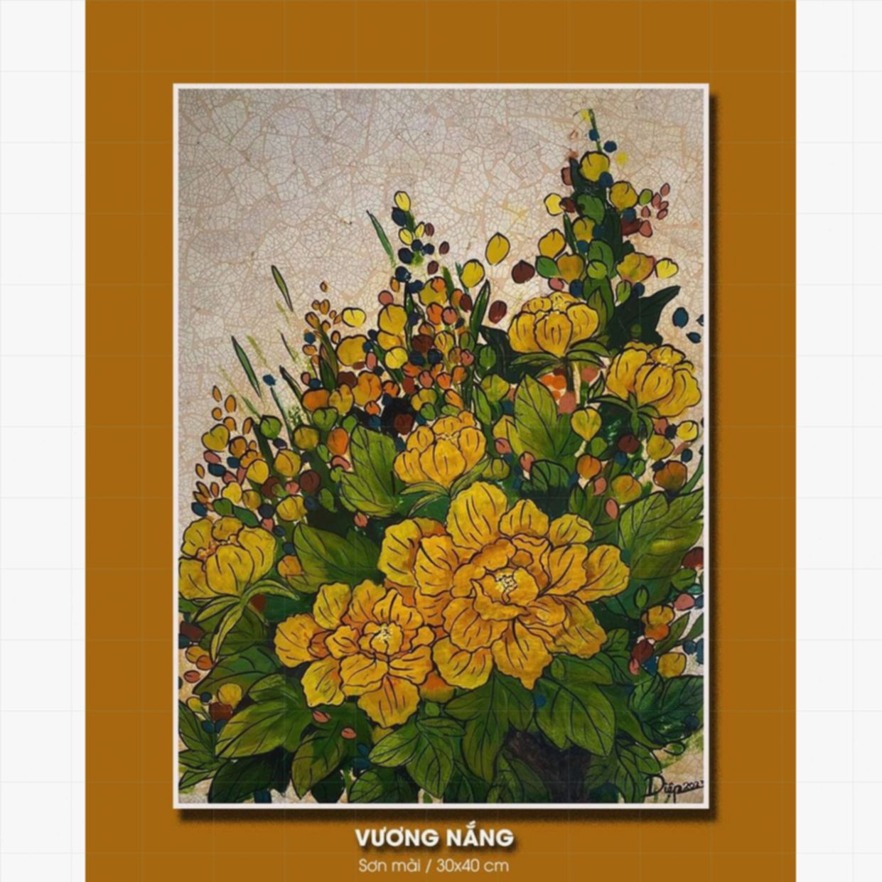 Tranh Sơn Mài Vương nắng 30x40cm Độc bản Sang trọng Độc quyền 