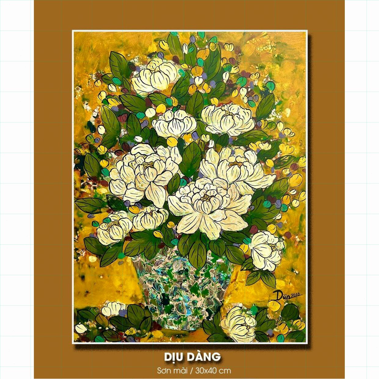 Tranh Sơn Mài Dịu Dàng 30x40cm Độc Bản Chất Lượng Cao 