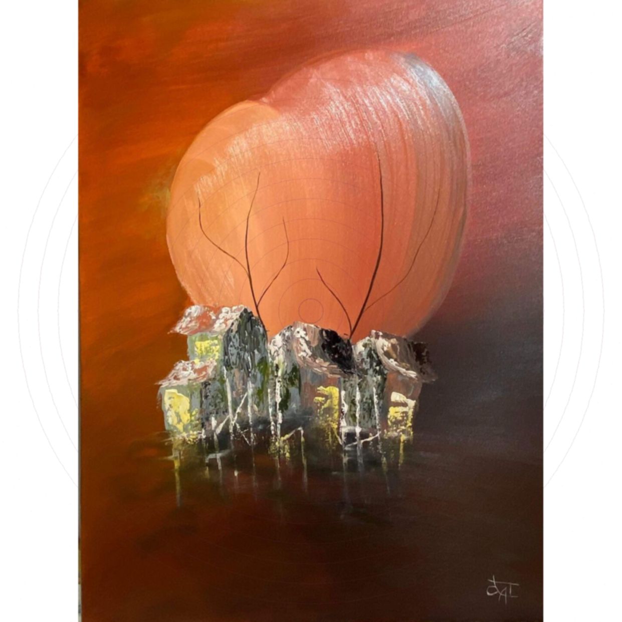 Tranh phong cảnh bình yên No7 độc bản kích thước 60x80cm chất liệu acrylic 